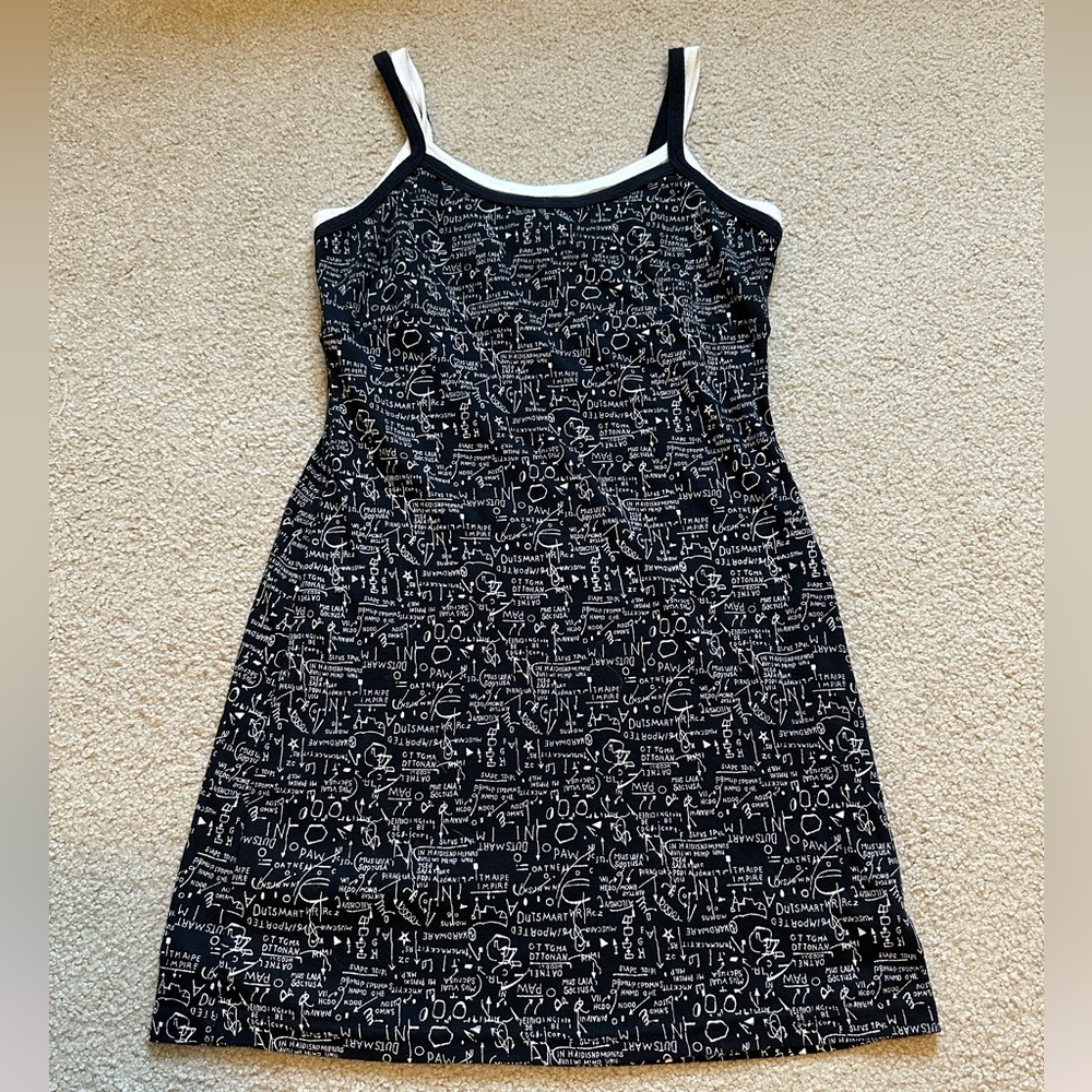 Vintage Y2K Unique Bodycon Dress Math Equations Science Layering Aqua Blues